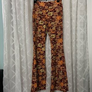70s Floral Flare Leggings